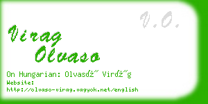 virag olvaso business card